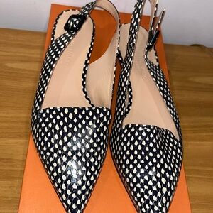 Club Monaco Black and Cream Patterned Heels